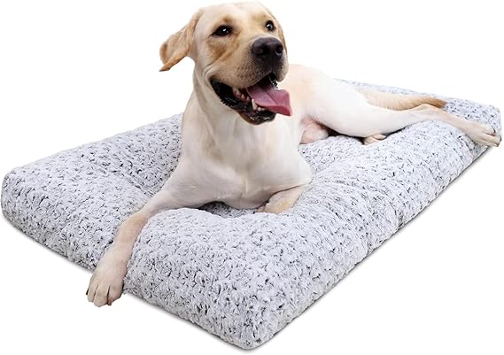 KSIIA Deluxe Washable Dog Bed – Plush Crate Pad for Medium to Large Dogs (35" x 23")