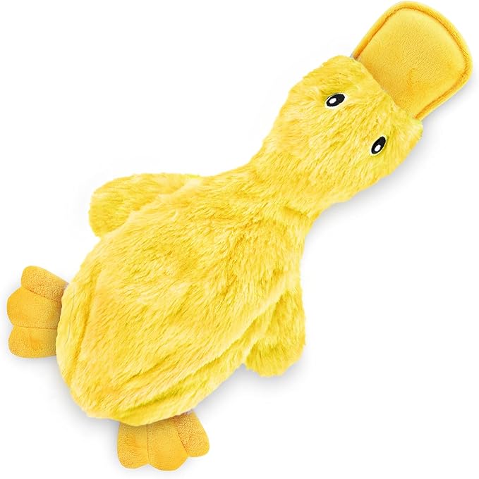 Best Pet Supplies Crinkle Dog Toy – No Stuffing Plush Duck with Squeaker for Puppies & Adult Dogs