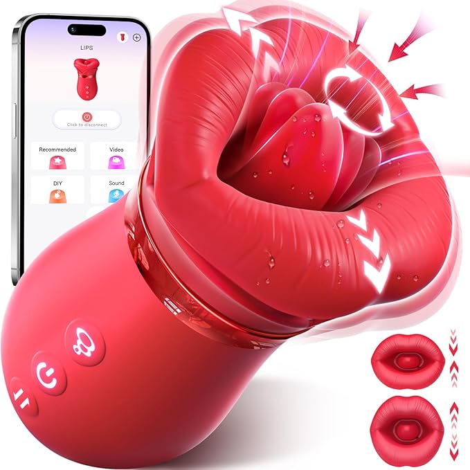 Sovokn 5-in-1 Rose Mouth Vibrator โ App-Controlled Tongue Licking & Sucking Toy for Women