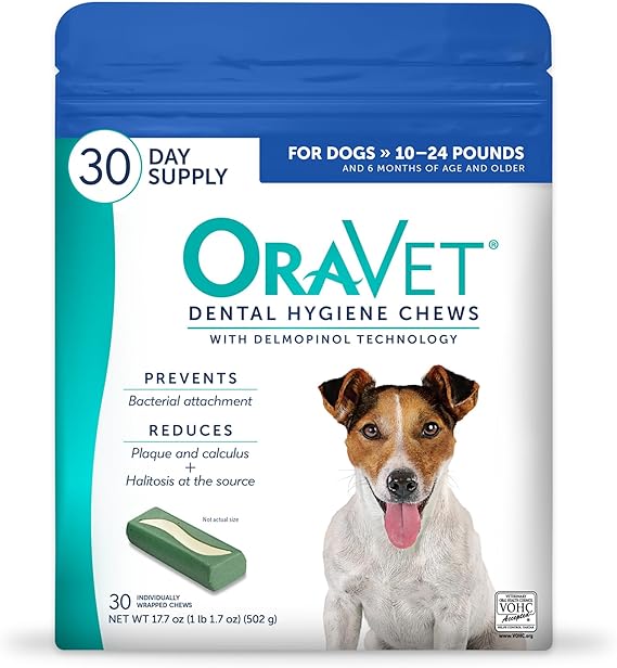 ORAVET Dental Chews for Dogs – Daily Oral Hygiene Treats for Small Dogs (10–24 lbs)