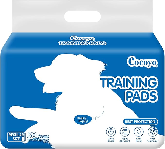 COCOYO Dog Training Pads – 50 Count Super Absorbent Leak-Proof Puppy Pee Pads