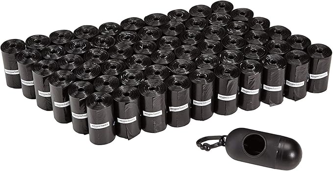 Amazon Basics Dog Poop Bags with Dispenser – Leakproof & Unscented (300 Count, 13x9 Inch)