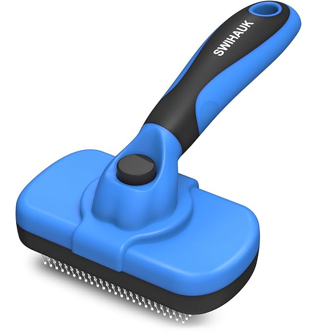 Swihauk Self Cleaning Slicker Brush – Deshedding Grooming Tool for Dogs & Cats