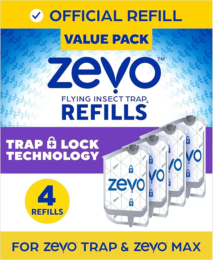 Zevo Flying Insect Trap Refill โ For Zevo MAX & Standard Plug-In Fly Traps (4-Pack)